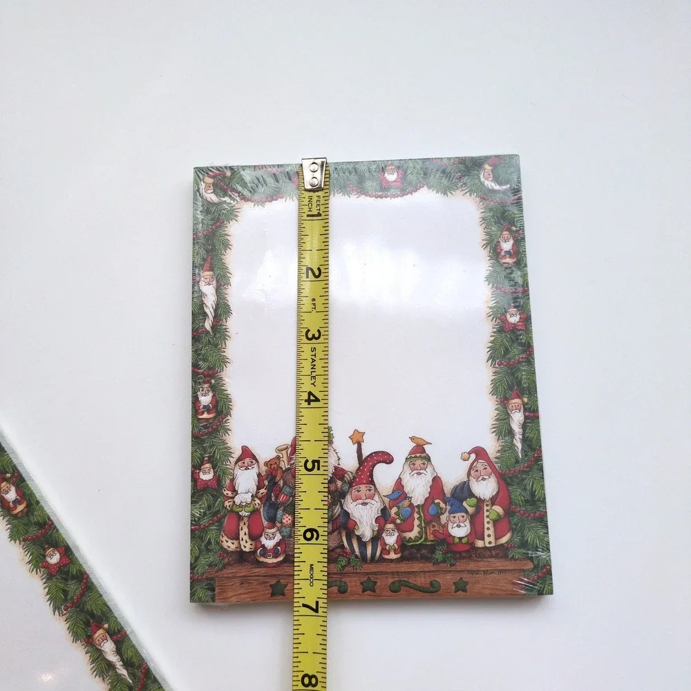 Vtg 90s Main Street Press Santa Gnome Elves Notepad Christmas Debi Hron Folk Art